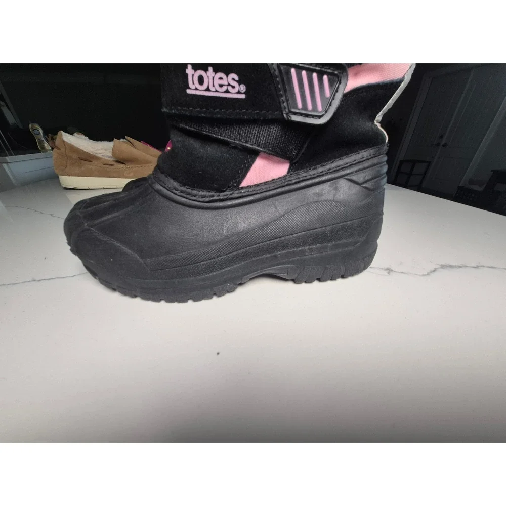 Totes Girls Pac Pink Winter Snow Boots Black Pink Size 3 Med Duck Boots 134679